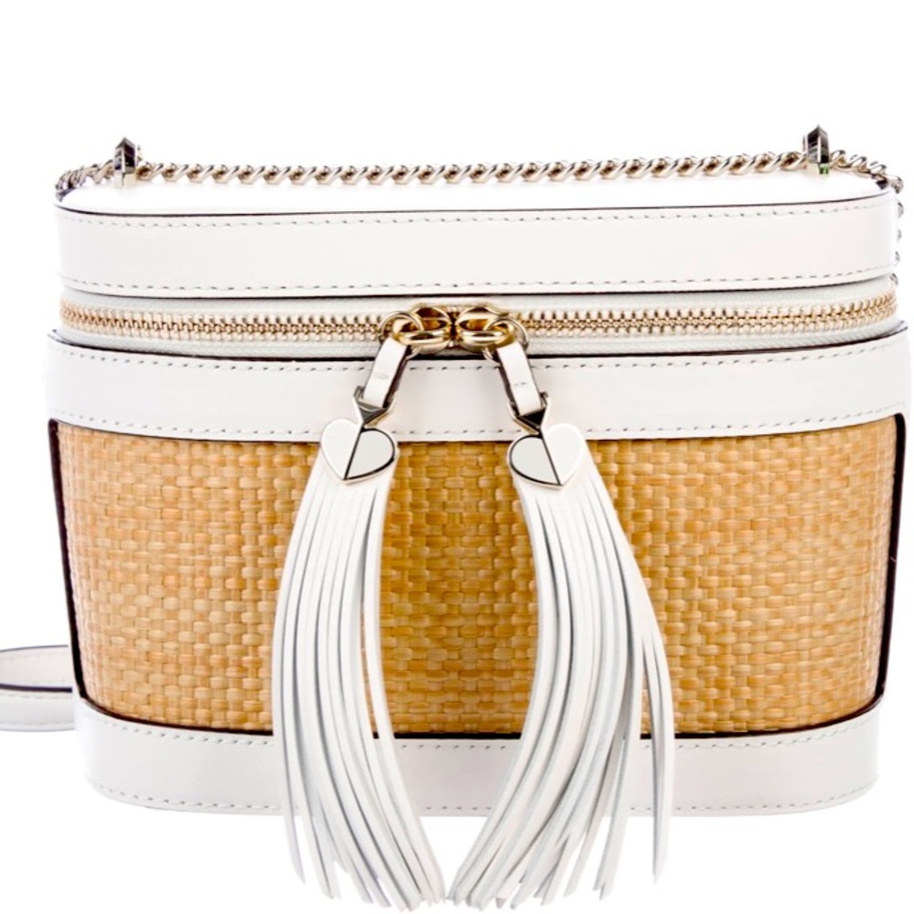 kate spade woven straw convertible crossbody wicker